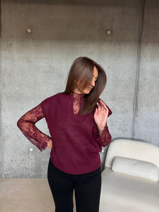 Pull Bordeaux  - Naïa